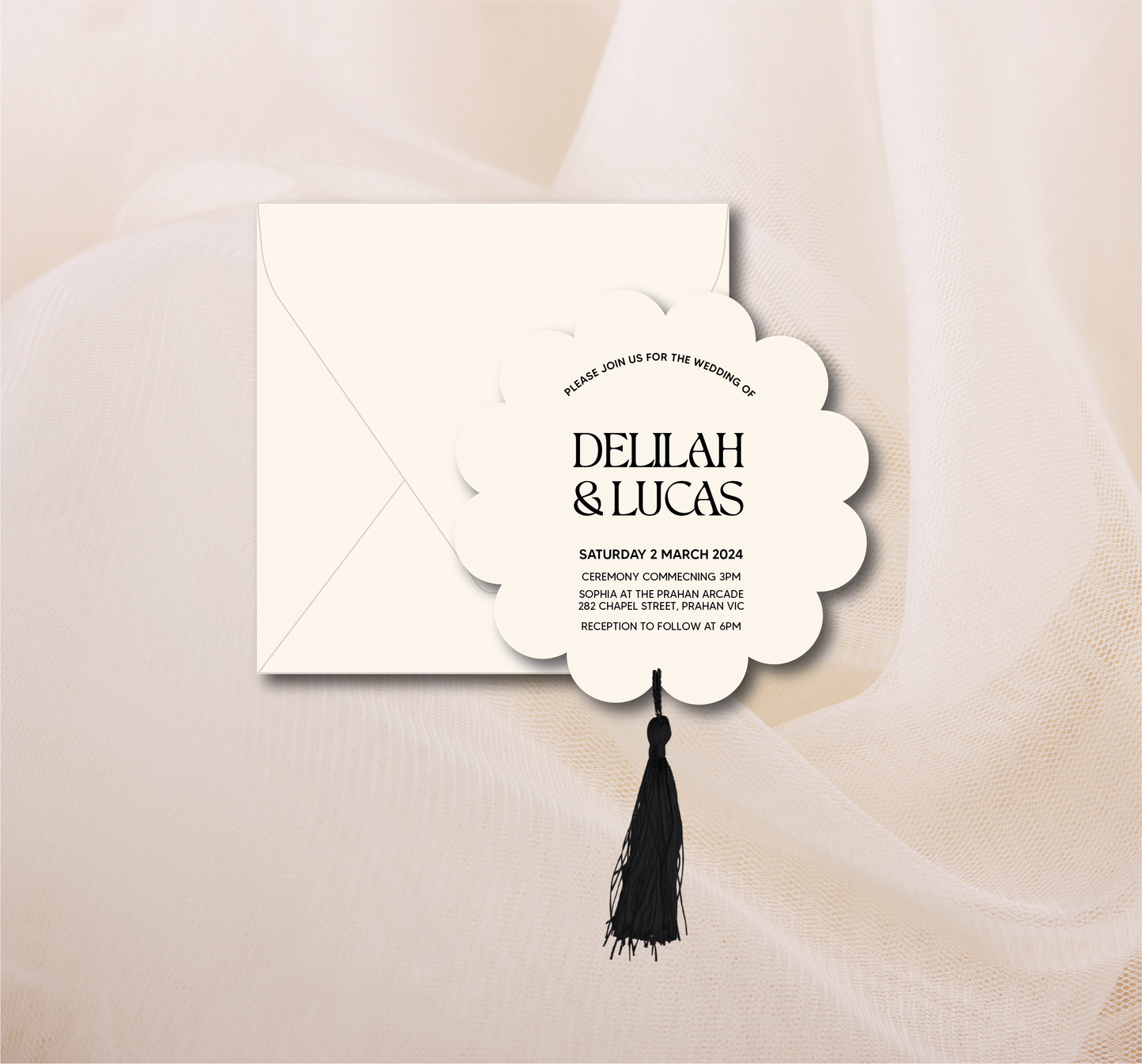 Coco Double Sided Invitation With Tassel